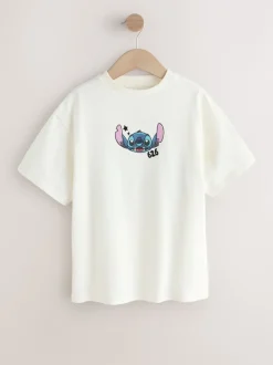 Next écru - T-shirt graphique oversize Lilo & Stitch (3-16ans) Sale