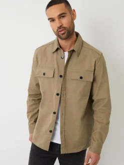 Threadbare - Veste-chemise boutonnée en sergé Écru Hot