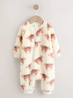 Next Écru Hamish - Combinaison de nuit épaisse en polaire bébé Sale