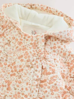 Next Écru Imprimé Fleuri - Combinaison Bébé à capuche Effet froissé tissée (0mois-2ans) Hot