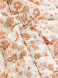 Next Écru Imprimé Fleuri - Combinaison Bébé à capuche Effet froissé tissée (0mois-2ans) Hot