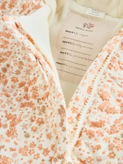 Next Écru Imprimé Fleuri - Combinaison Bébé à capuche Effet froissé tissée (0mois-2ans) Hot