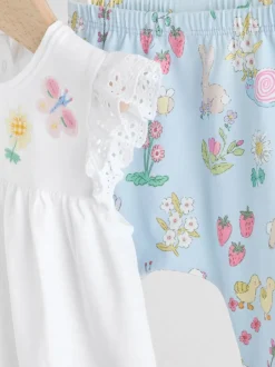 Next Écru motif fée - Ensemble 2 Pieces à Manches courtes avec BÉBÉ et Leggings (0mois-2ans) Sale