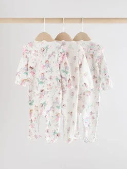 Next Écru motif fée - Lot de 3 dors-bien bébé à fermeture éclair bidirectionnelle (0-2ans) Best