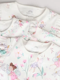 Next Écru motif fée - Lot de 3 dors-bien bébé à fermeture éclair bidirectionnelle (0-2ans) Best