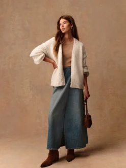 Next - Cardigan en grosse maille doux Écru moucheté Best