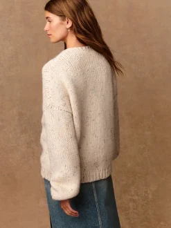 Next - Cardigan en grosse maille doux Écru moucheté Best