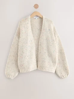 Next - Cardigan en grosse maille doux Écru moucheté Best