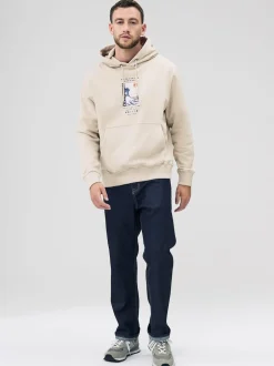 Next Écru neutre - Sweat à capuche à enfiler - Licence graphique Hokusai Best