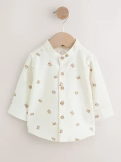Next écru ours - Chemise Character imprimée sur l’ensemble à manches longues avec col grand-père (3mois7ans) Clearance