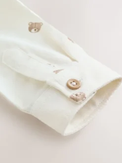 Next écru ours - Chemise Character imprimée sur l’ensemble à manches longues avec col grand-père (3mois7ans) Clearance