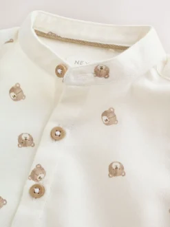 Next écru ours - Chemise Character imprimée sur l’ensemble à manches longues avec col grand-père (3mois7ans) Clearance