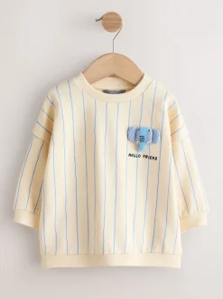 Next - Sweat imprimé All-over Col rond (3mois -7ans) Écru rayé éléphant Hot