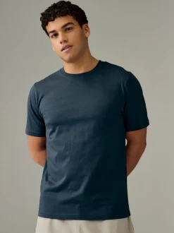 Next - Ajustement régulier - Lot de t-shirts essentiels en coton 6 Écru/Bleu/Vert/Neutre Mushroom/Gris/Pierre New