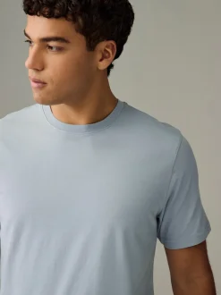 Next - Ajustement régulier - Lot de t-shirts essentiels en coton 6 Écru/Bleu/Vert/Neutre Mushroom/Gris/Pierre New