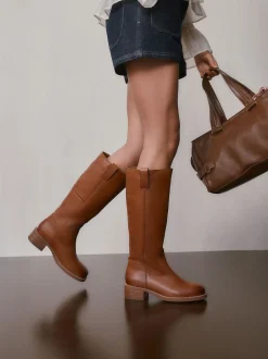 Next Cuir marron fauve - Bottes à enfiler Forever Comfort® hauteur genou Discount