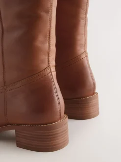 Next Cuir marron fauve - Bottes à enfiler Forever Comfort® hauteur genou Discount