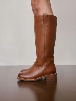 Next Cuir marron fauve - Bottes à enfiler Forever Comfort® hauteur genou Discount
