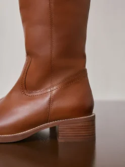 Next Cuir marron fauve - Bottes à enfiler Forever Comfort® hauteur genou Discount