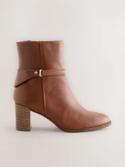 Next Cuir marron fauve - Bottines Forever Comfort® à pièces métalliques Outlet