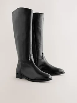 Next Cuir noir - Bottes d’équitation Forever Comfort® Coupe standard avec mollet large Clearance
