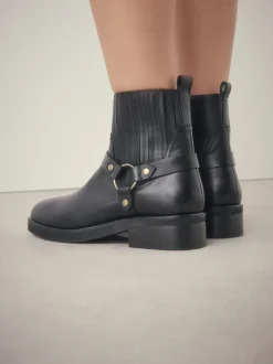 Next Cuir noir - Bottes Forever Comfort® Hardware Harness Chelsea Sale