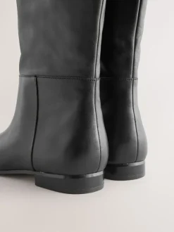 Next Cuir noir - Bottes Forever Comfort® à bout plat et hauteur genou Hot