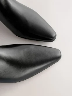 Next Cuir noir - Bottes Forever Comfort® à bout plat et hauteur genou Hot