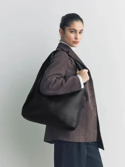 Next Cuir noir - Sac à bandoulière ample Online