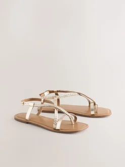 Next Cuir or rose - String tressé à entredoigt Online