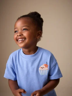 Next Cupcake bleu - T-shirt brodé à manches courtes (3mois à7ans) Online
