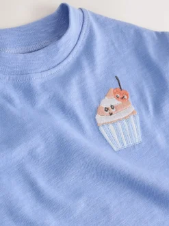 Next Cupcake bleu - T-shirt brodé à manches courtes (3mois à7ans) Online