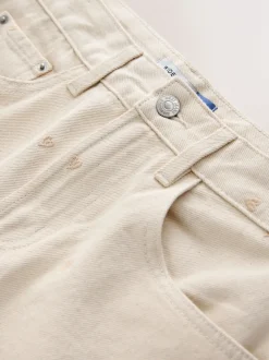 Next - Jean large Cœur brodé écru Discount