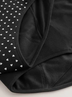 Next Cœur noir/rouge - Culotte pour règles abondantes 2 Pack Échancrure haute New