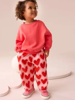 Next - Pantalons Coupe ballon texturés (3mths-7yrs) Cœur rouge New