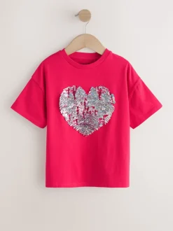 Next Cœur rouge - T-shirt à sequins (3-16 ans) Outlet