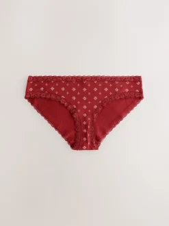 Next - Lot de 4 culottes en coton et dentelle Cœur rouge/vert à carreaux Hot
