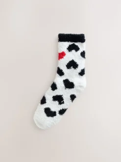 Next Cœurs rouges noir/blanc - Lot de 2 paires de chaussettes douillettes Sale