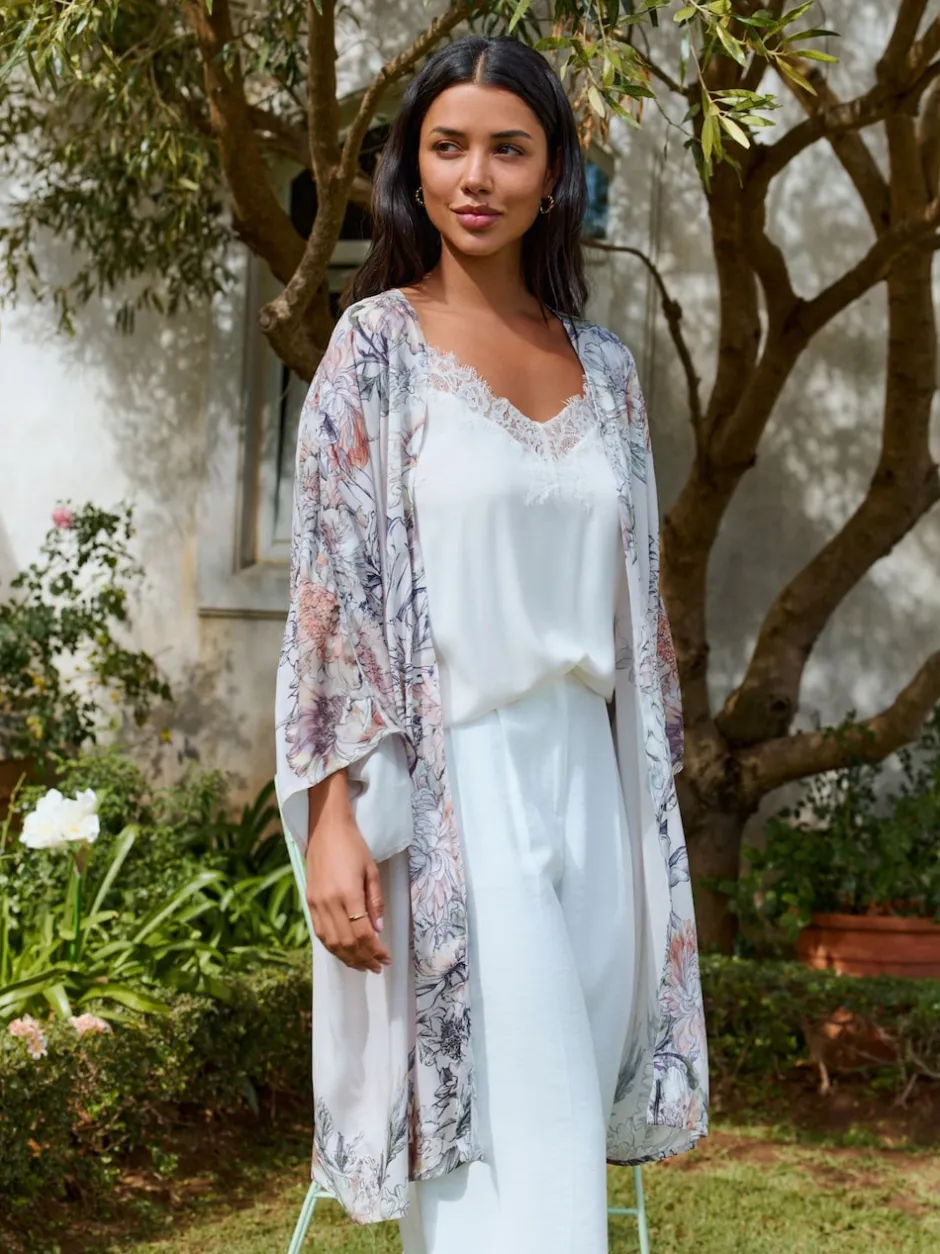 Next Dahlia vintage - Vêtement de kimono long fleuri vintage Online