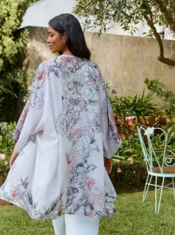 Next Dahlia vintage - Vêtement de kimono long fleuri vintage Online
