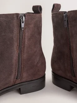 Next - Bottines Chelsea ultra confortables Daim marron chocolat New