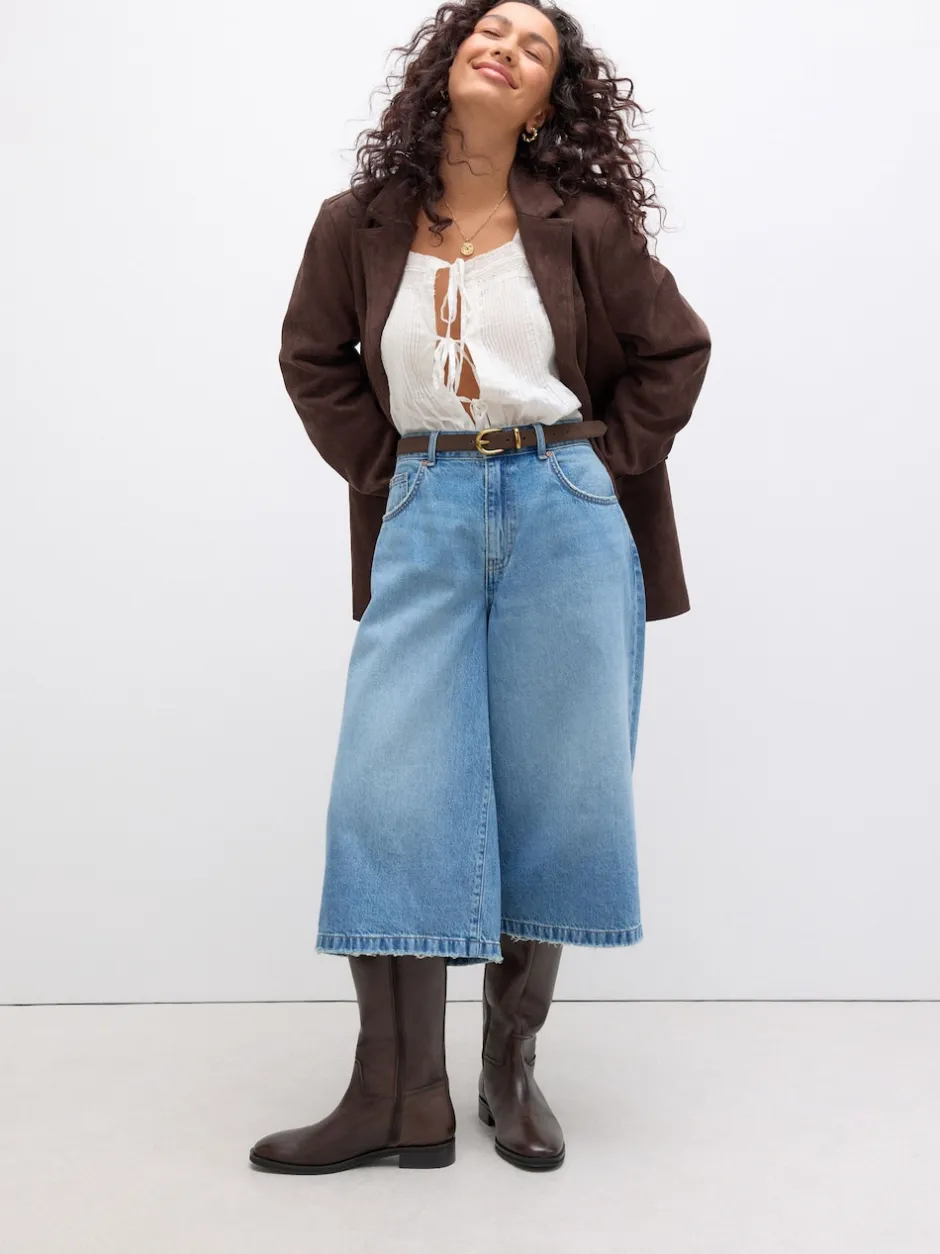 Next Daim marron chocolat - Ceinture mi-longue N. Premium Made In Italy Sale