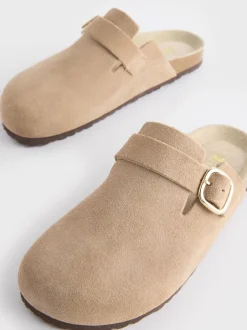Next Daim neutre - sabots en cuir avec semelle plantaire Hot