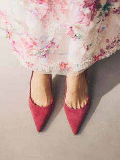 Next - Chaussures de milieu de terrain en cuir Daim rouge New