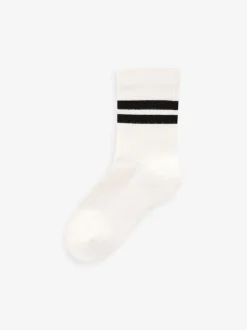Next - Cushioned Semelle intérieure Cotton Rich Ribbed Tipped Chaussettes 5 Lot Damier blanc/noir Sale