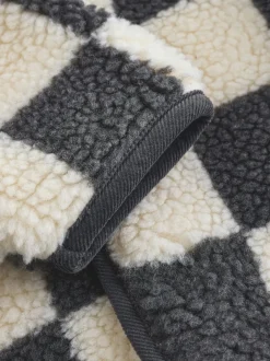 Next Damier gris anthracite - Veste à capuche en Borg pour bébé (0-18mois) New