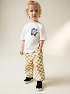 Next - Pantalon large à enfiler (3mois-7ans) Damier jaune/blanc Hot