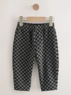 Next - Joggings Jambe large en jersey (3mois à7ans) damier Noir et blanc Outlet