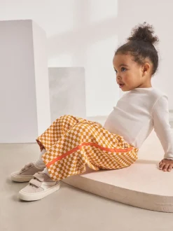 Next Damier orange - Pantalon jambe Barrel (3mois-7ans) Outlet