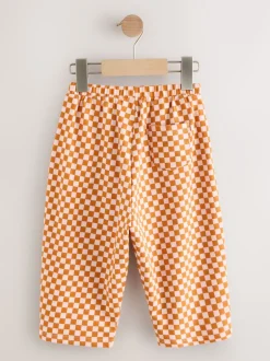 Next Damier orange - Pantalon jambe Barrel (3mois-7ans) Outlet
